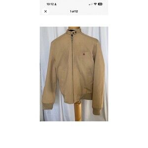 ETIENNE AIGNER Womens 8 Lined Bomber Jacket/Coat Beige VINTAGE 70’s-80’s*READ